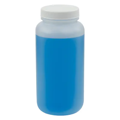 16.6 oz. Wide Mouth Round Natural HDPE Jar with 53/400 White Ribbed Cap with F217 Liner