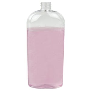 16 oz. Clear PET Cosmo High Clarity Oval Bottle with 24/410 Neck (Cap Sold Separately)
