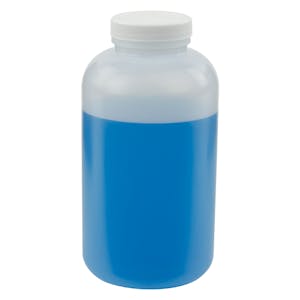 32 oz. Wide Mouth Round Natural HDPE Jar with 53/400 White Ribbed Cap with F217 Liner