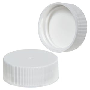 28/400 White Ribbed Polypropylene Cap with F217 Liner