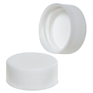 24/400 White Ribbed Polypropylene Cap with F217 Liner
