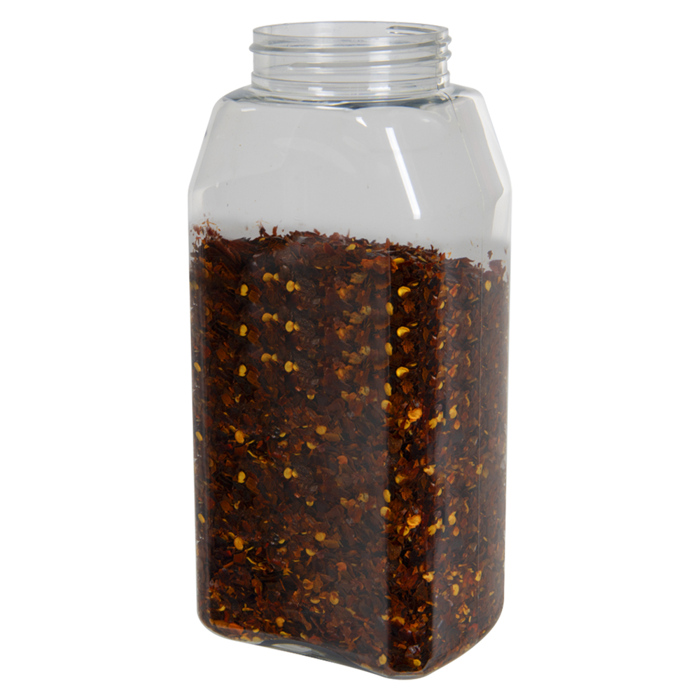 32 oz. Clear PET Megapack Oblong Spice Jar with 63 485 Neck Cap Sold Separately