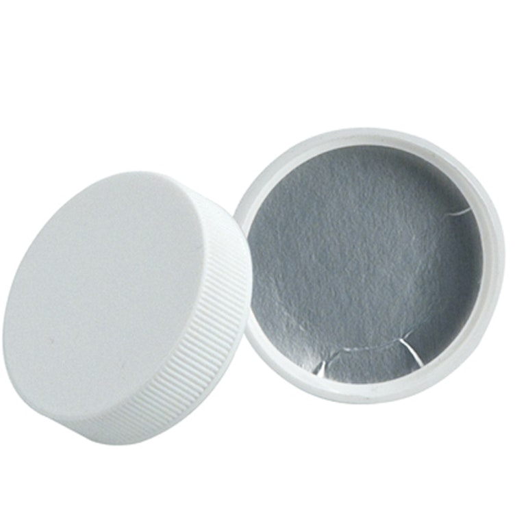 28/410 White Polypropylene Cap with Heat Induction Liner