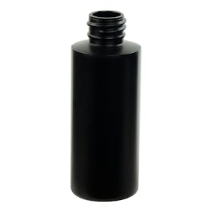 2 oz. Black HDPE Cylindrical Sample Bottle with 20/410 Neck (Cap Sold Separately)
