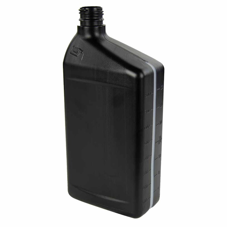 32 oz. Black HDPE Oil Bottle with 28mm Neck (Cap Sold Separately)