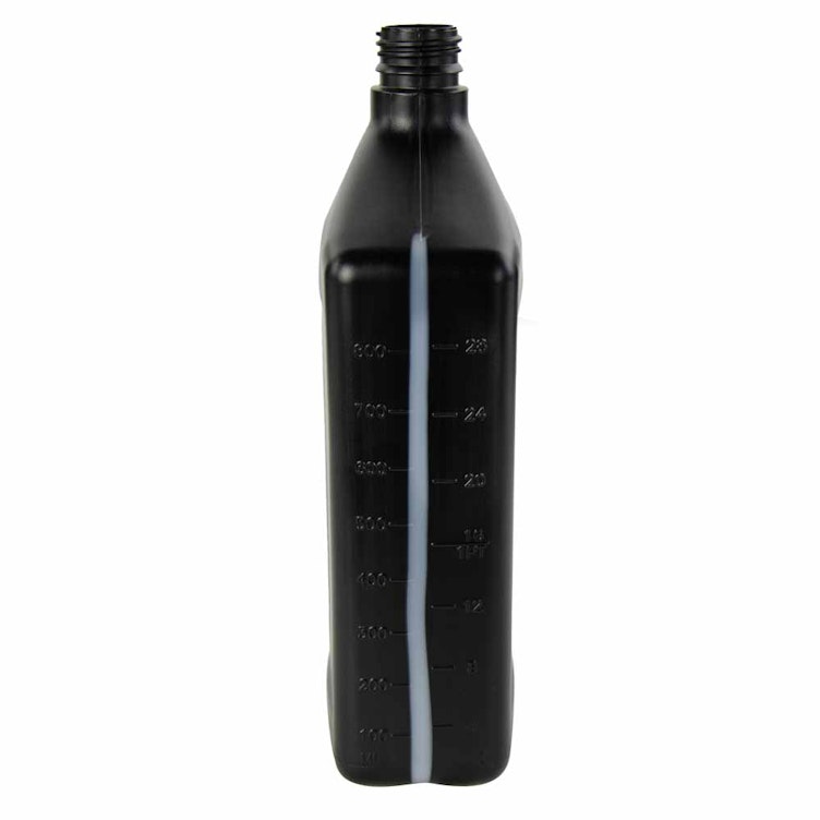 32 oz. Black HDPE Oil Bottle with 28mm Neck (Cap Sold Separately)