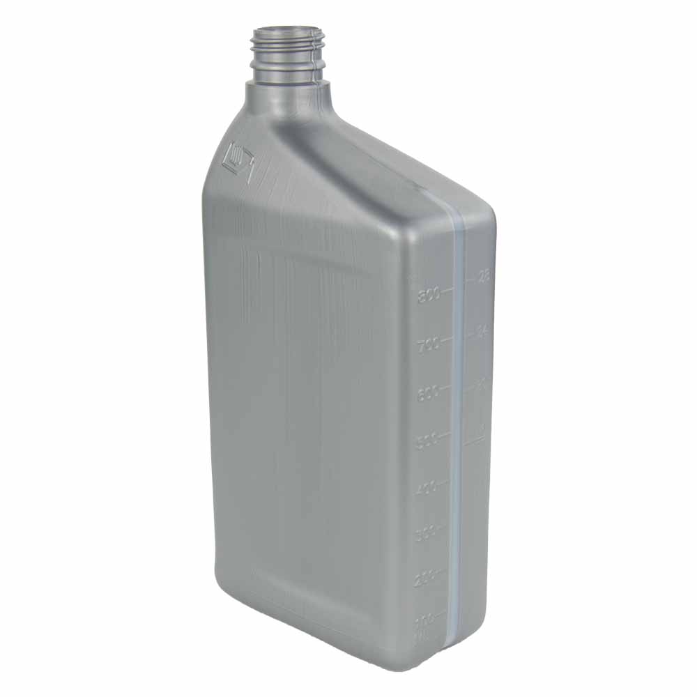 32 oz. Silver HDPE Oil Bottle with 28mm Neck Cap Sold Separately