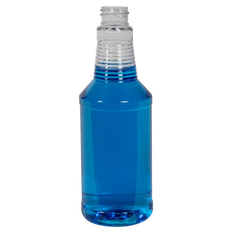 16 oz. Clear PET Spray Bottle with 28/400 Neck (Cap Sold Separately)