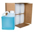 1 Gallon Natural HDPE F-Style Jugs with Slant Handles & 63mm Neck in Carton with Divider - Pack of 4 (Caps Sold Separately)
