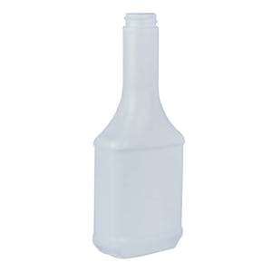 12 oz. Long Neck White HDPE Rectangular Cone Top Bottle with 28/400 Neck (Cap Sold Separately)