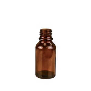 5mL/0.17 oz. Amber Glass Boston Round Bottle with 18mm Neck (Cap & Reducer Sold Separately)