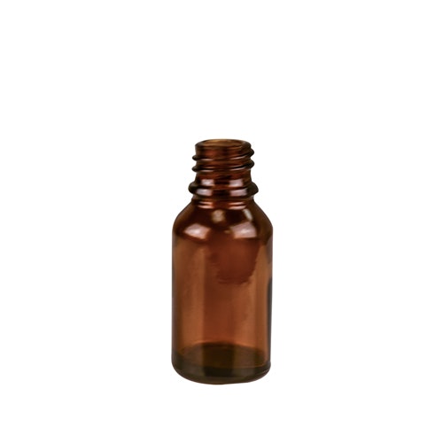 5mL/0.17 oz. Amber Glass Boston Round Bottle with 18mm Neck (Cap & Reducer Sold Separately)