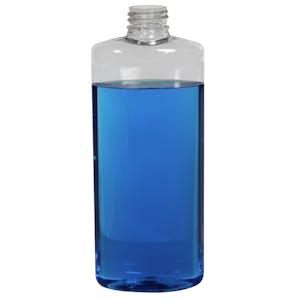 8 oz. Clear PET Oval Bottle with 24/410 Neck (Cap Sold Separately)