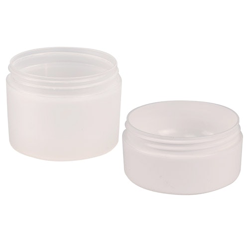 Frosted Polypropylene Straight-Sided Double-Wall Jars & Caps