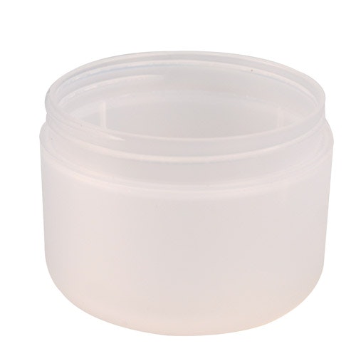 8 oz. Natural Frosted Polypropylene Double-Wall Round Jar with Domed Bottom & 89mm Neck (Cap Sold Separately)