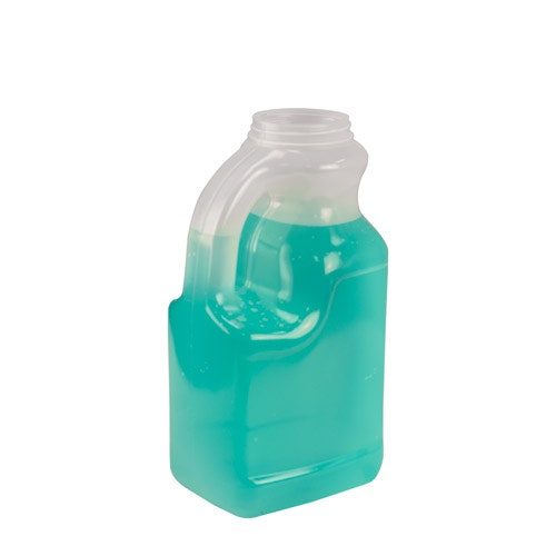 64 oz. Natural Polypropylene Hot-Fill Jug with 63/400 Neck & Handle - Case of 6 (Caps Sold Separately)