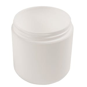 6 oz. White Polypropylene Dome Double-Wall Round Jar with 70/400 Neck (Cap Sold Separately)