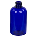 4 oz. Cobalt Blue PET Squat Boston Round Bottle with 20/410 Neck (Cap Sold Separately)