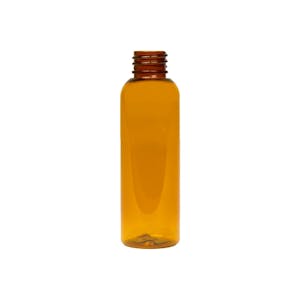 2 oz. Clarified Amber PET Cosmo Round Bottle with 20/410 Neck (Cap Sold Separately)