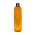 8 oz. Clarified Amber PET Cosmo Round Bottle with 24/410 Neck (Cap Sold Separately)