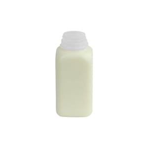 12 oz. Natural HDPE Square Dairy Bottle with 38mm Single Thread Neck (Cap Sold Separately)