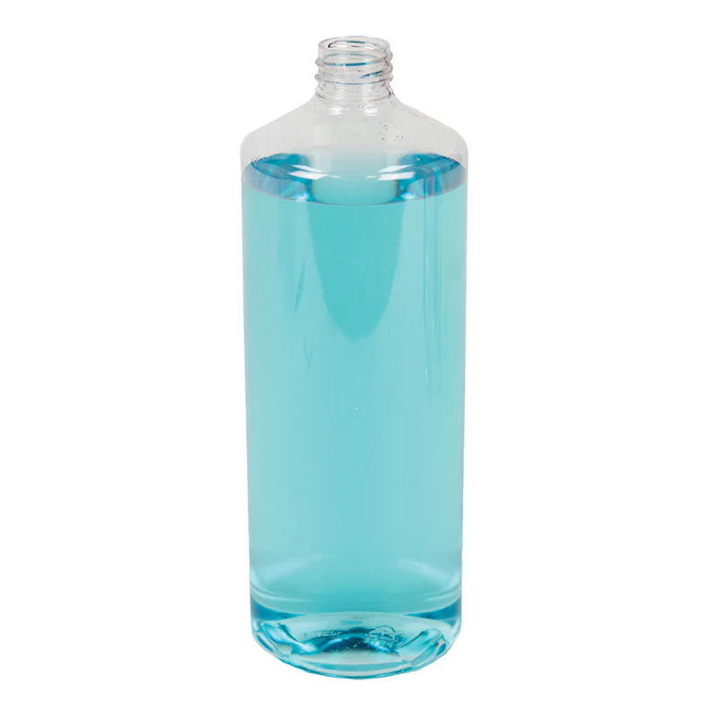 32 oz. Clear PET Cylindrical Bottle with 28/410 Neck (Cap sold separately)
