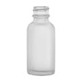 1 oz. Clear Frosted Glass Boston Round Bottle with 20/400 Neck  (Cap Sold Separately)