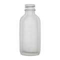 2 oz. Clear Frosted Glass Boston Round Bottle with 20/400 Neck  (Cap Sold Separately)