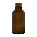 1 oz. Amber Frosted Glass Boston Round Bottle with 20/400 Neck (Cap Sold Separately)