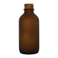 2 oz. Amber Frosted Glass Boston Round Bottle with 20/400 Neck  (Cap Sold Separately)