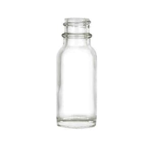 1/2 oz. Clear Glass Boston Round Bottle with 18/400 Neck (Cap Sold Separately)