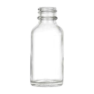 1 oz. Clear Glass Boston Round Bottle with 20/400 Neck (Cap Sold Separately)