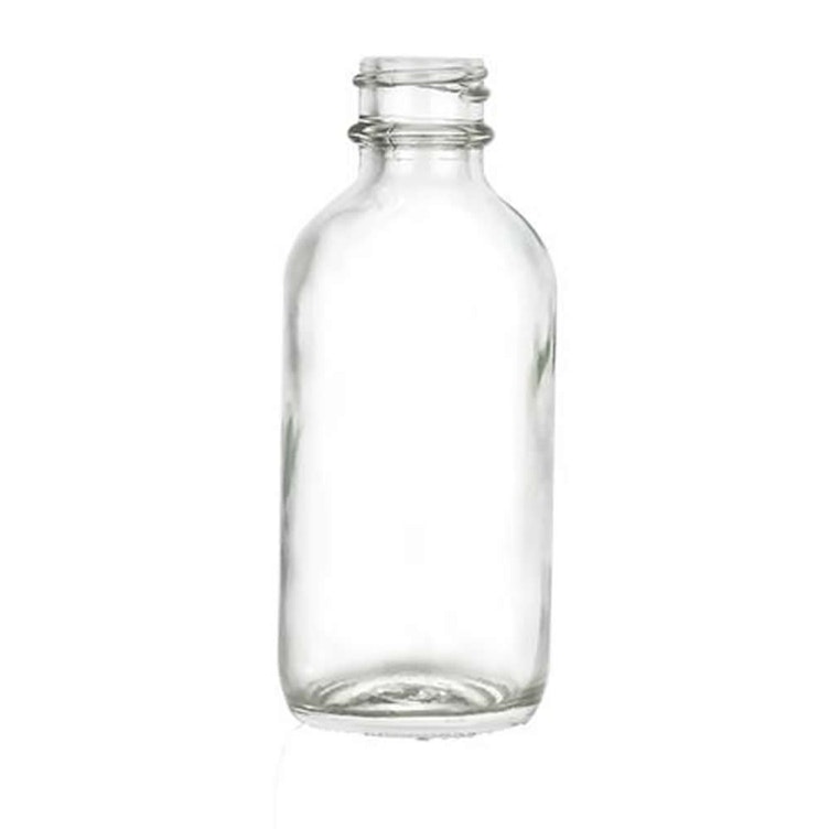 2 oz. Clear Glass Boston Round Bottle with 20/400 Neck (Cap Sold Separately)