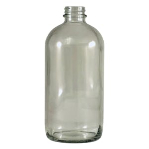 16 oz. Clear Glass Boston Round Bottle with 28/400 Neck (Cap Sold Separately)