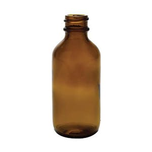 2 oz. Amber Glass Boston Round Bottle with 20/400 Neck (Cap Sold Separately)