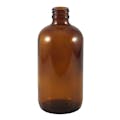 8 oz. Amber Glass Boston Round Bottle with 24/400 Neck (Cap Sold Separately)