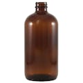 16 oz. Amber Glass Boston Round Bottle with 28/400 Neck (Cap Sold Separately)