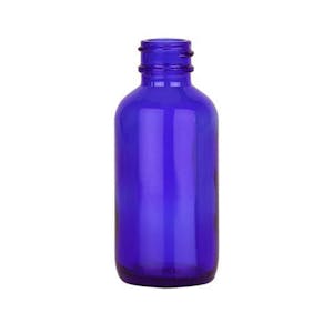 1 oz. Cobalt Blue Glass Boston Round Bottle with 20/400 Neck (Cap Sold Separately)