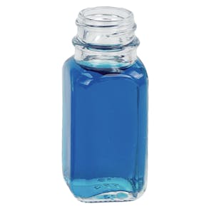 1 oz. Wide Mouth French Square Glass Bottle with 24/400 Neck  (Cap Sold Separately)