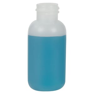 1 oz. Natural HDPE Boston Round Bottle with 20/410 Neck  (Cap Sold Separately)