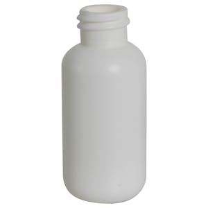 1 oz. White HDPE Boston Round Bottle with 20/410 Neck (Cap Sold Separately)