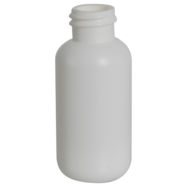 1 oz. White HDPE Boston Round Bottle with 20/410 Neck (Cap Sold Separately)