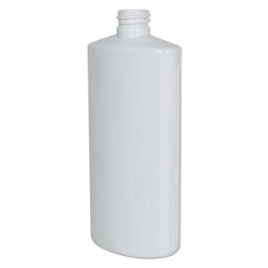 16 oz. White PVC Oval Bottle with 28/410 Neck (Cap Sold Separately)