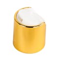 20/410 Gold & White Polypropylene Dispensing Disc-Top Cap with 0.270" Orifice