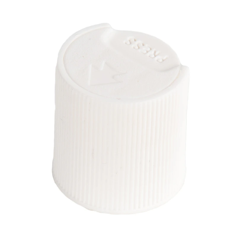 20/410 White Polypropylene Ribbed Disc-Top Cap with 0.270" Orifice