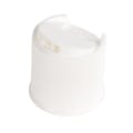 24/410 White Polypropylene Ribbed Dispensing Disc-Top Cap with 0.312" Orifice