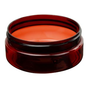 4 oz. Amber PET Straight-Sided Round Jar with 89/400 Neck (Cap Sold Separately)