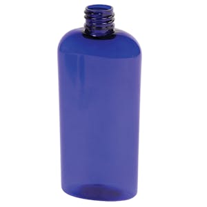4 oz. Cobalt Blue PET Cosmo Oval Bottle with 20/410 Neck  (Cap Sold Separately)