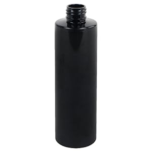 8 oz. Black PET Cylindrical Bottle with 24/410 Neck  (Cap Sold Separately)