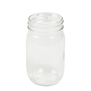 16 oz. Glass Round Canning Jar with 70G-450 Neck - Case of 12 (Cap Sold Separately)